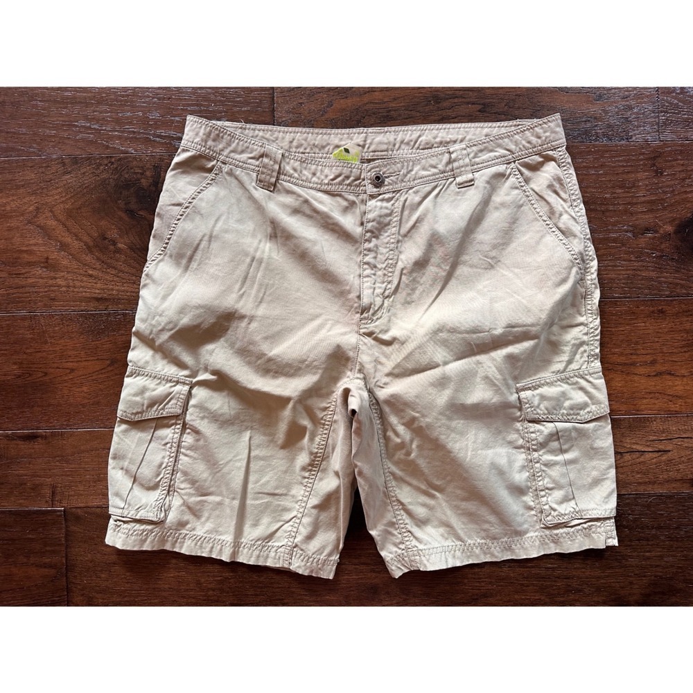 Koppen Mens Cargo Shorts Tan Khaki Cotton Nylon Utility Hiking Outdoor Size 38
